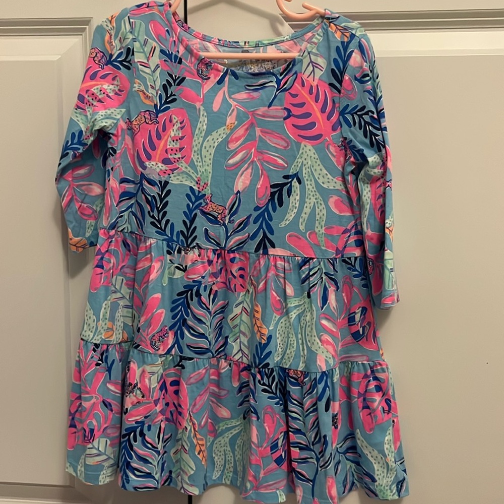 EUC- girls long sleeve Lilly Pulitzer cotton dress size small (4-5)